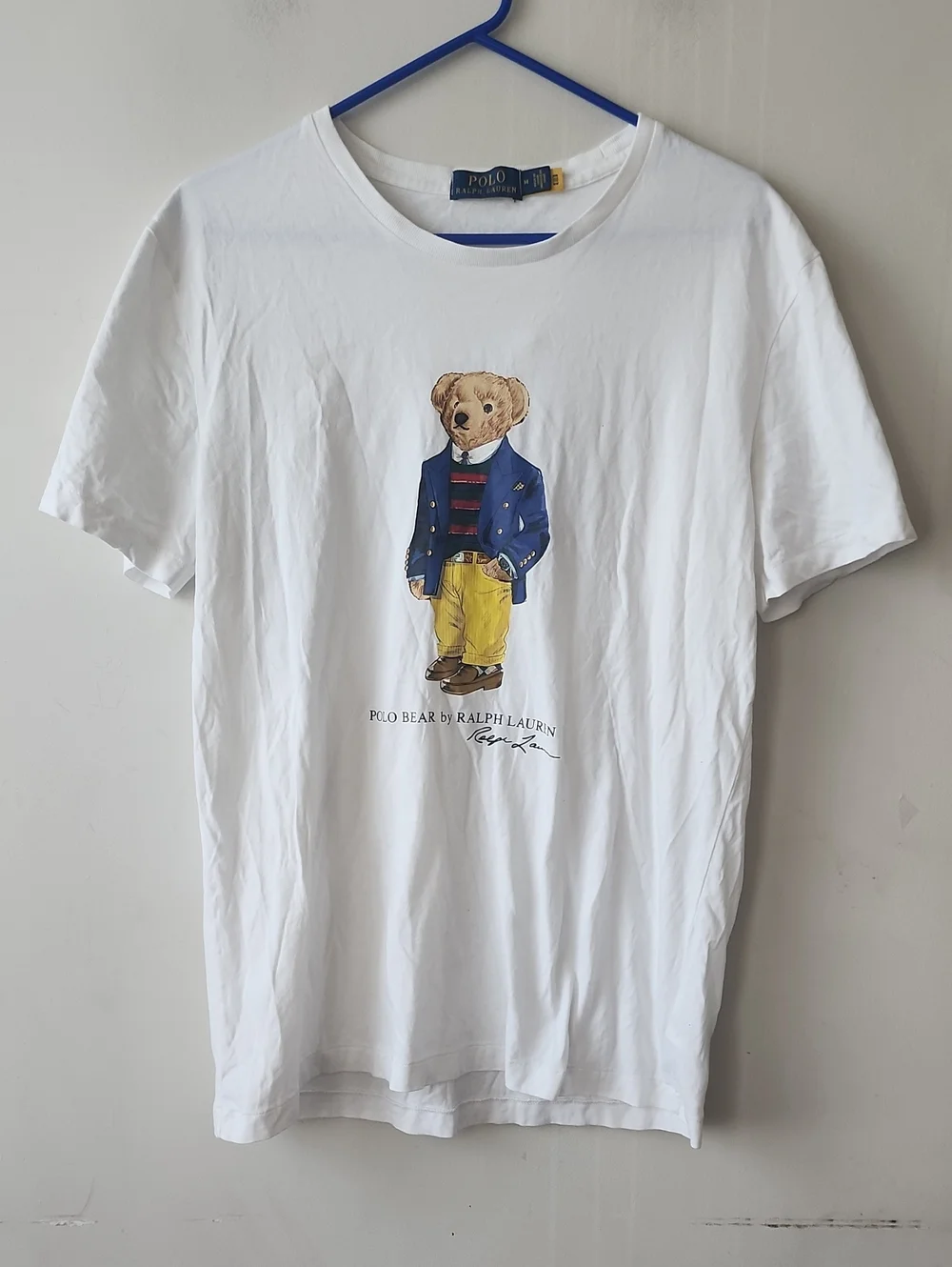 Polo by Ralph Lauren White Bear Graphic Tee with Blue Jacket. New Without Tag - Picture 1 of 9